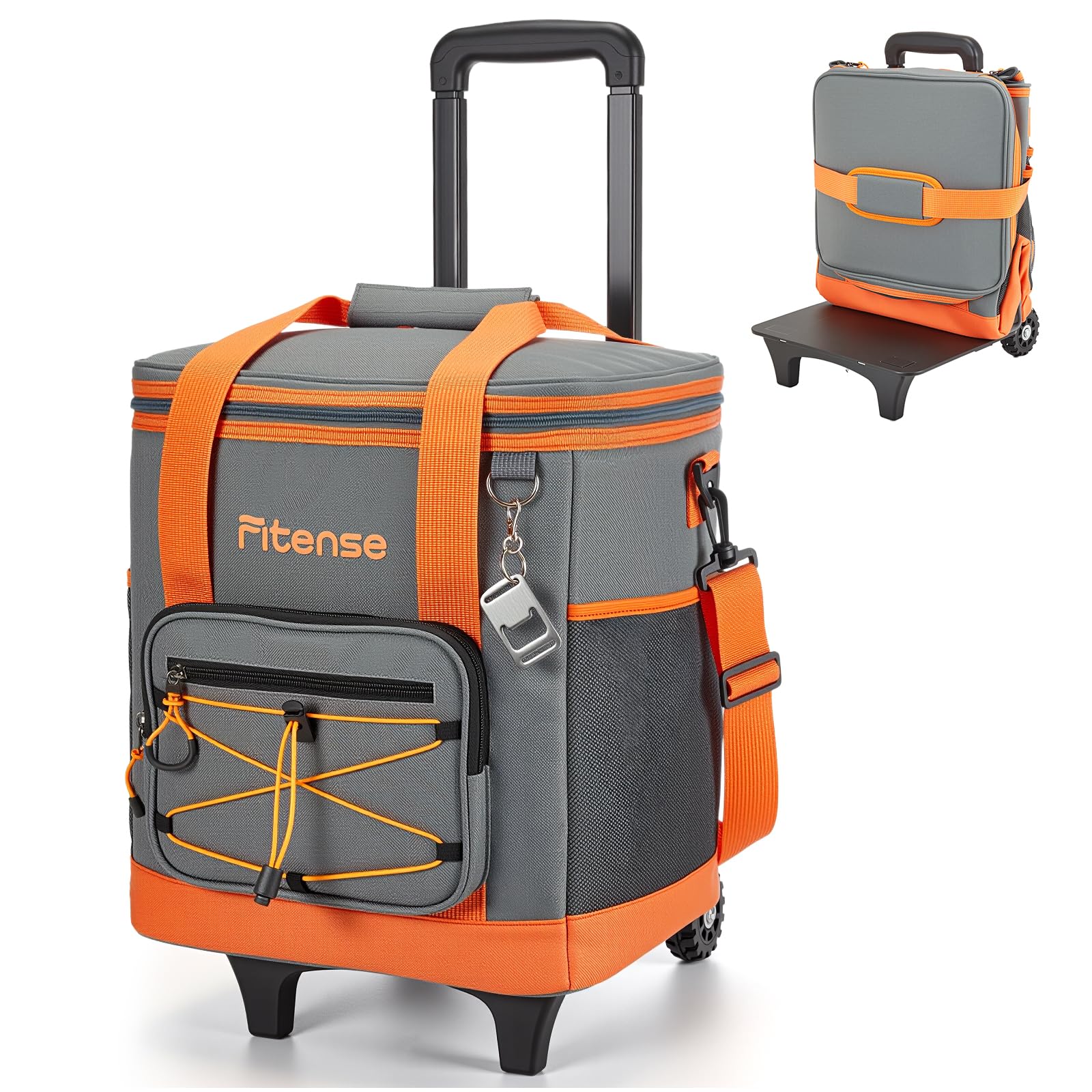 Fitense all-terrain cart with adjustable handle eases rolling on varied terrain