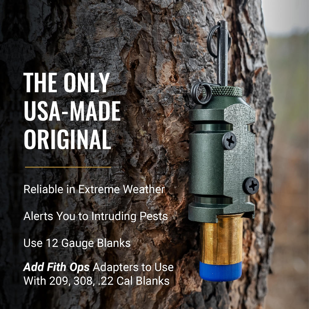 Fith Ops compact palm-sized trip alarm ready for backpacking