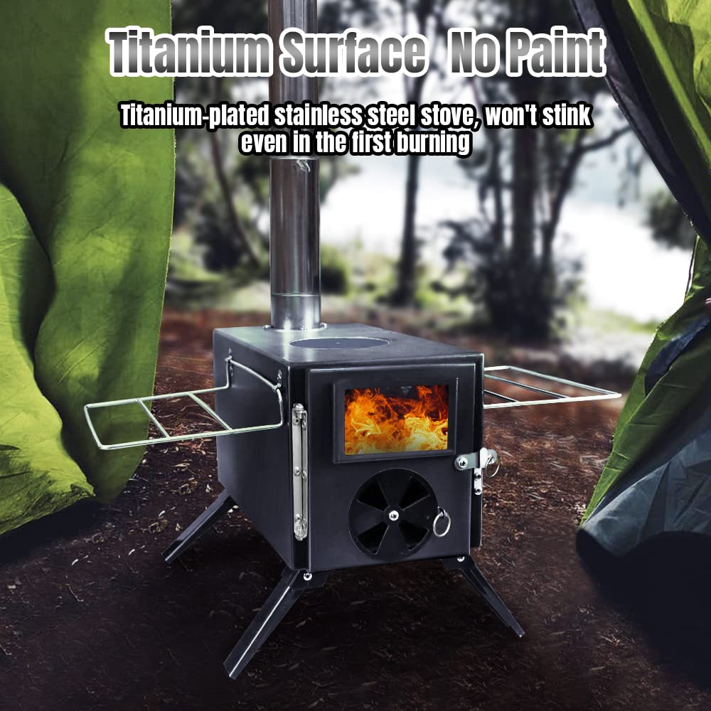Fitinhot Camp Wood Stove chimney-pipe assembly for easy packing on trips
