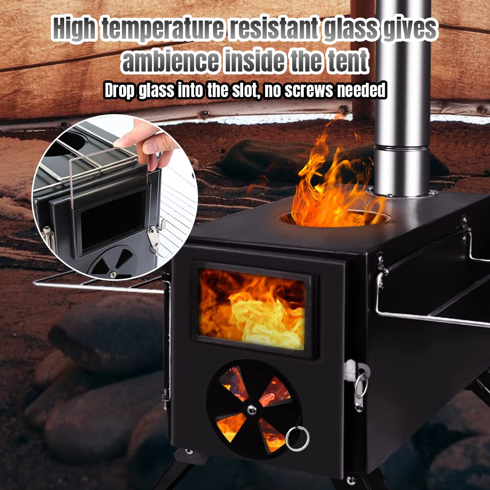 Fitinhot Camp Wood Stove flat-top cooking area for meals on trail