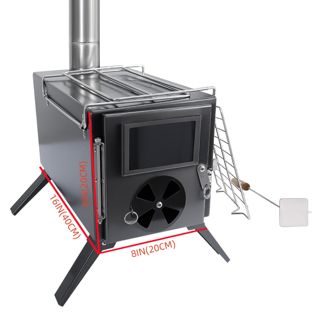 Fitinhot Camp Wood Stove folded legs and shelf maximize portable storage
