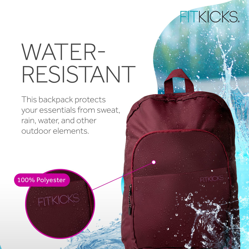 FITKICKS Hideaway burgundy backpack suitable for diverse outfits.