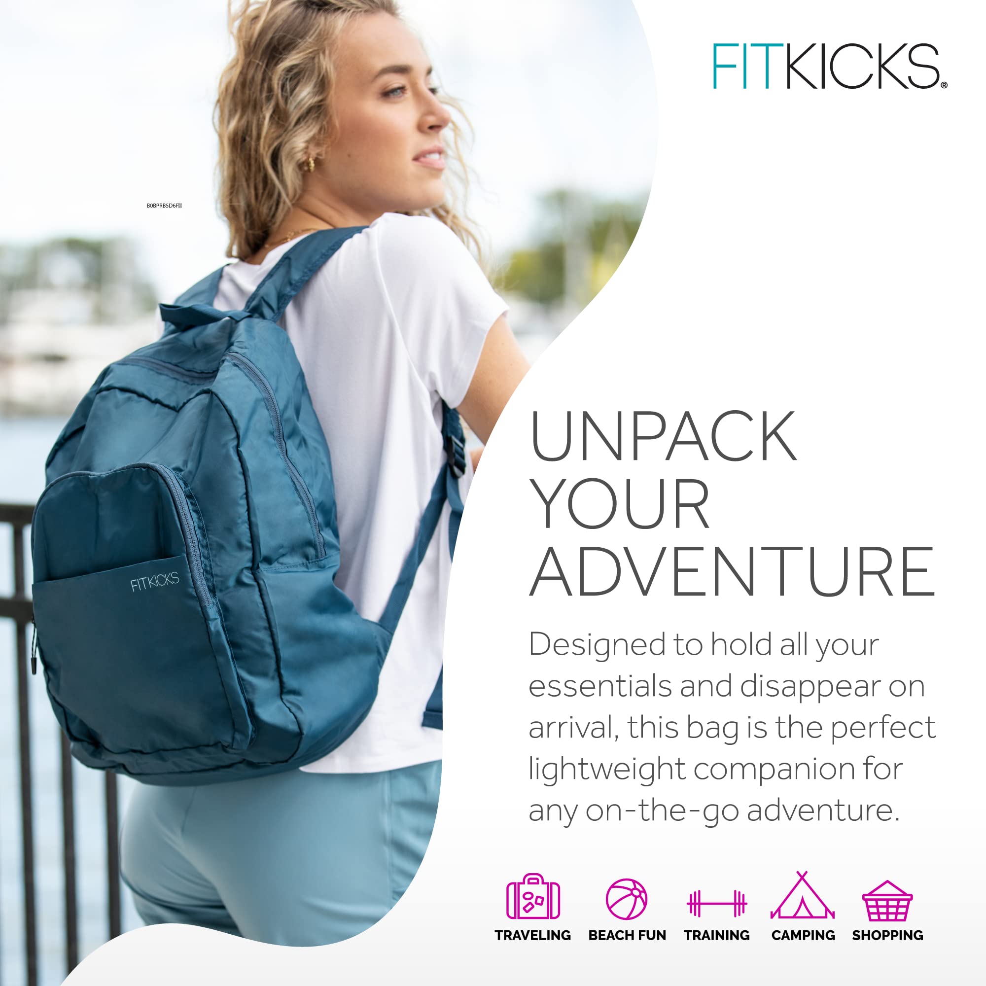 FITKICKS Hideaway blue multiple pockets help with on-the-go organization