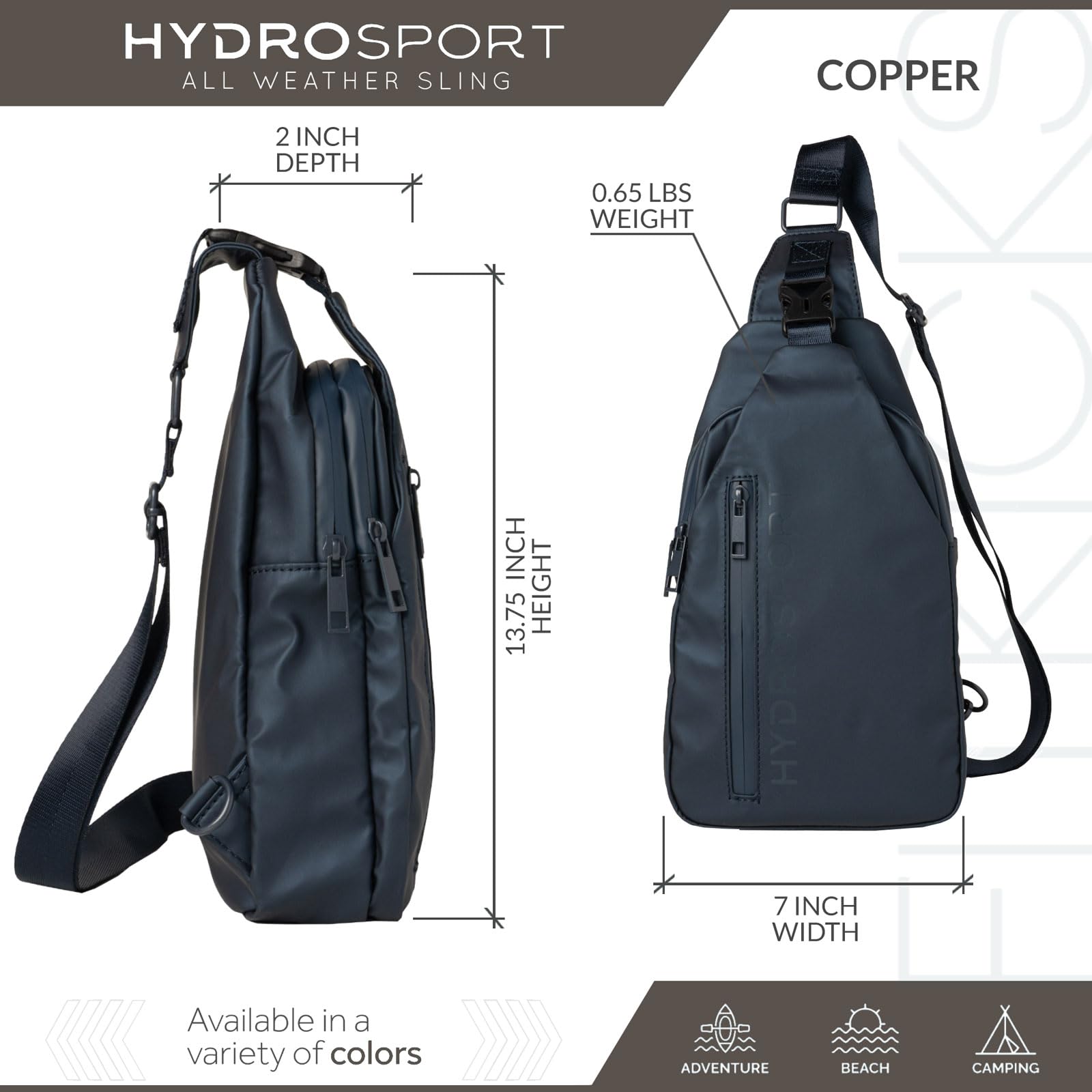 FITKICKS Hydrosport sling bag navy durable material suitable for daily adventures
