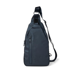 FITKICKS Hydrosport sling bag navy front view showing compact travel-ready design