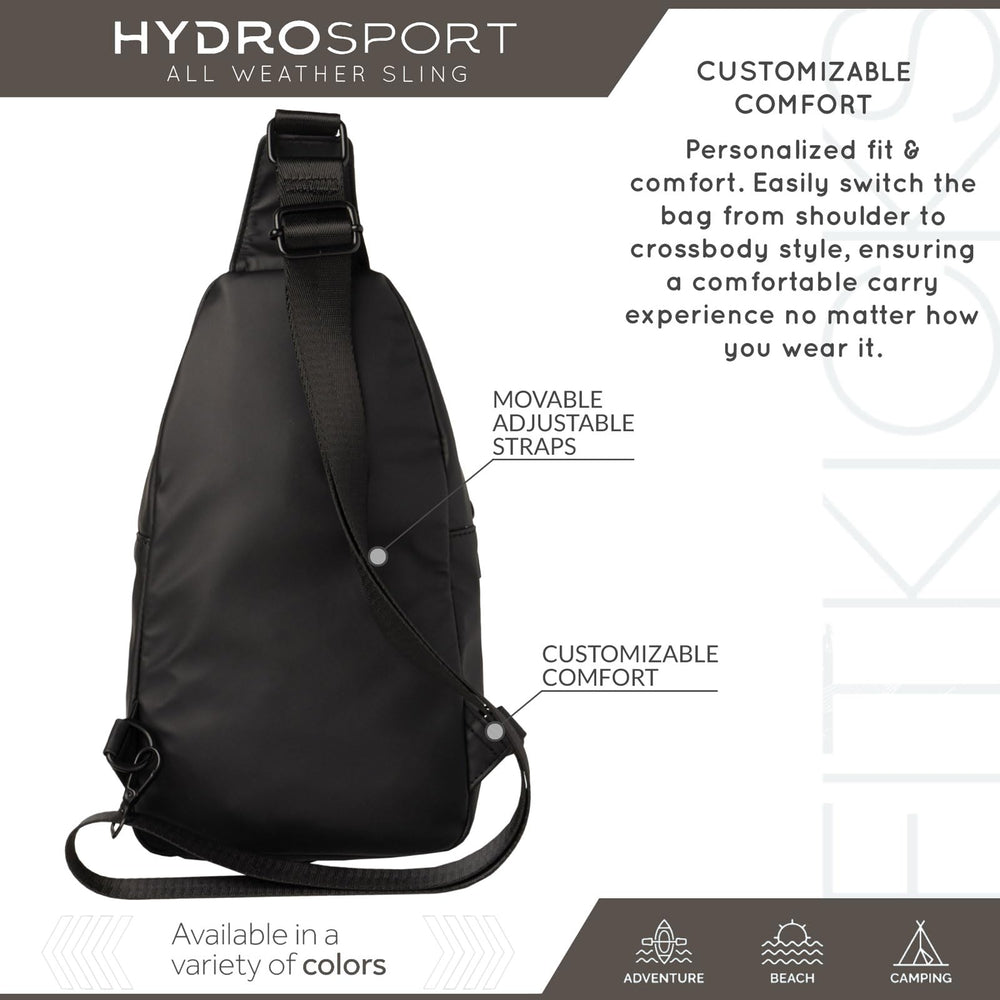 Compact Hydrosport sling bag ideal for urban travel and outdoor hikes.