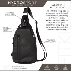 Watertight zipper tape detail protects belongings in light rain.