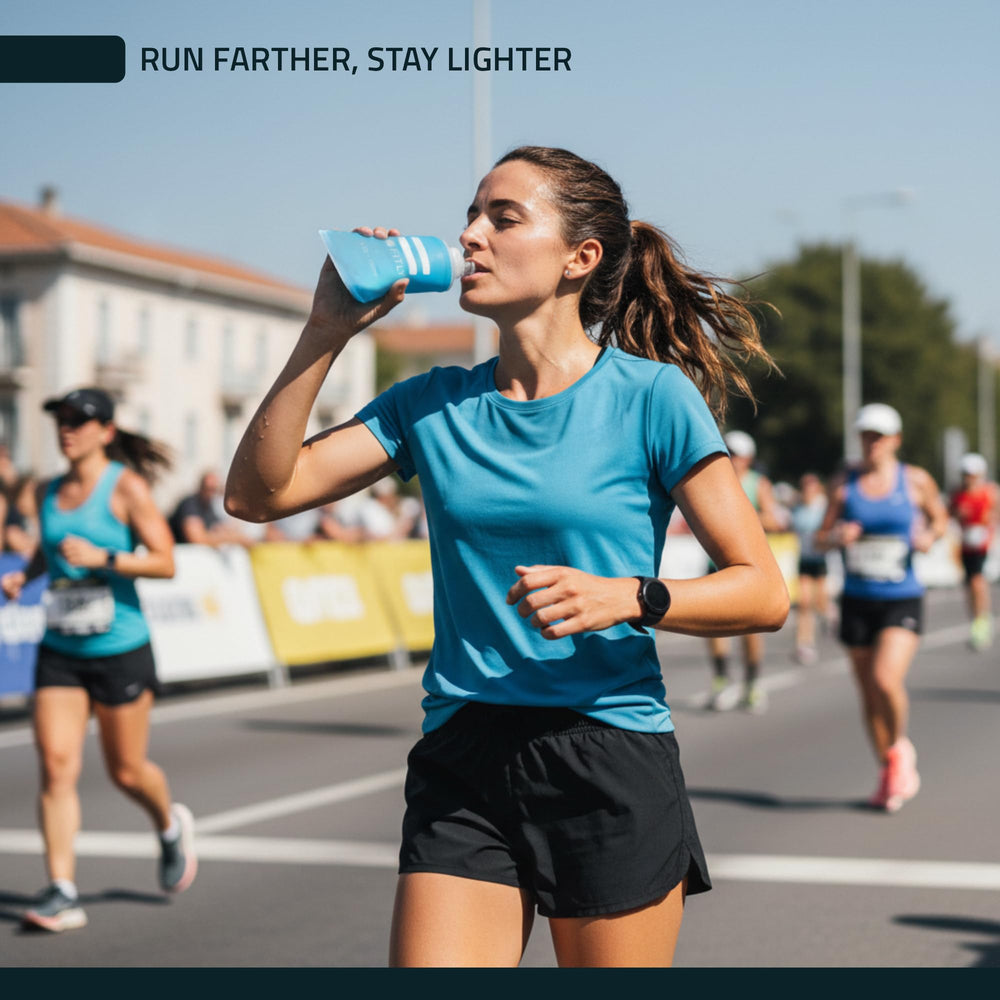 FITLY Flasks Combo freezable TPU doubles as an ice pack on hot days.