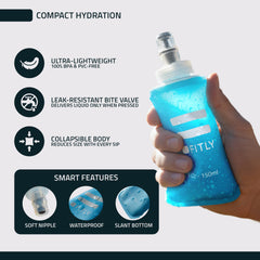 FITLY Flasks Combo leak-proof bite valve enables easy sipping.