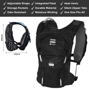 FITLY Sub180 four-pocket layout keeps essentials secure during runs.