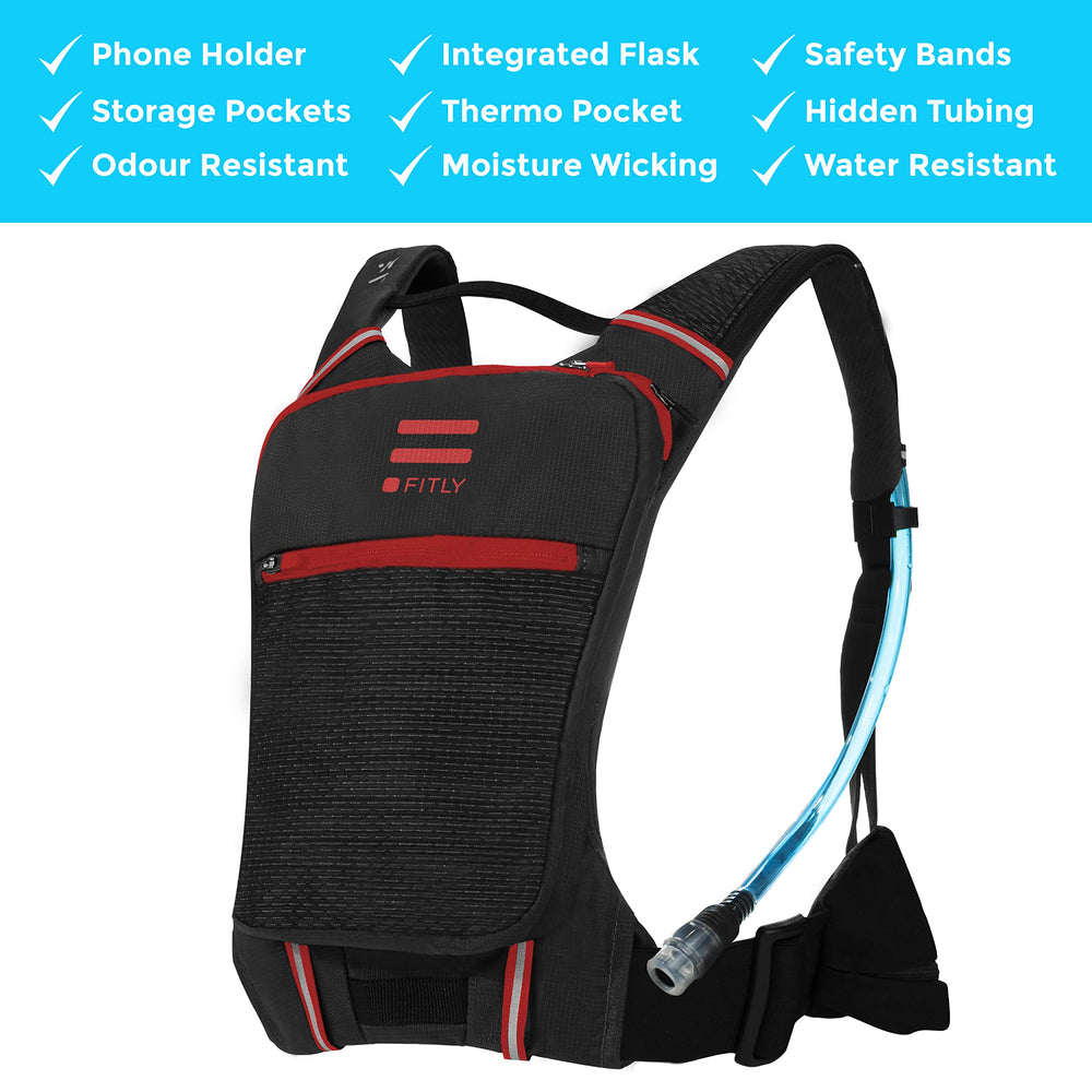 FITLY Sub90 hydration vest phone holder and secure storage.