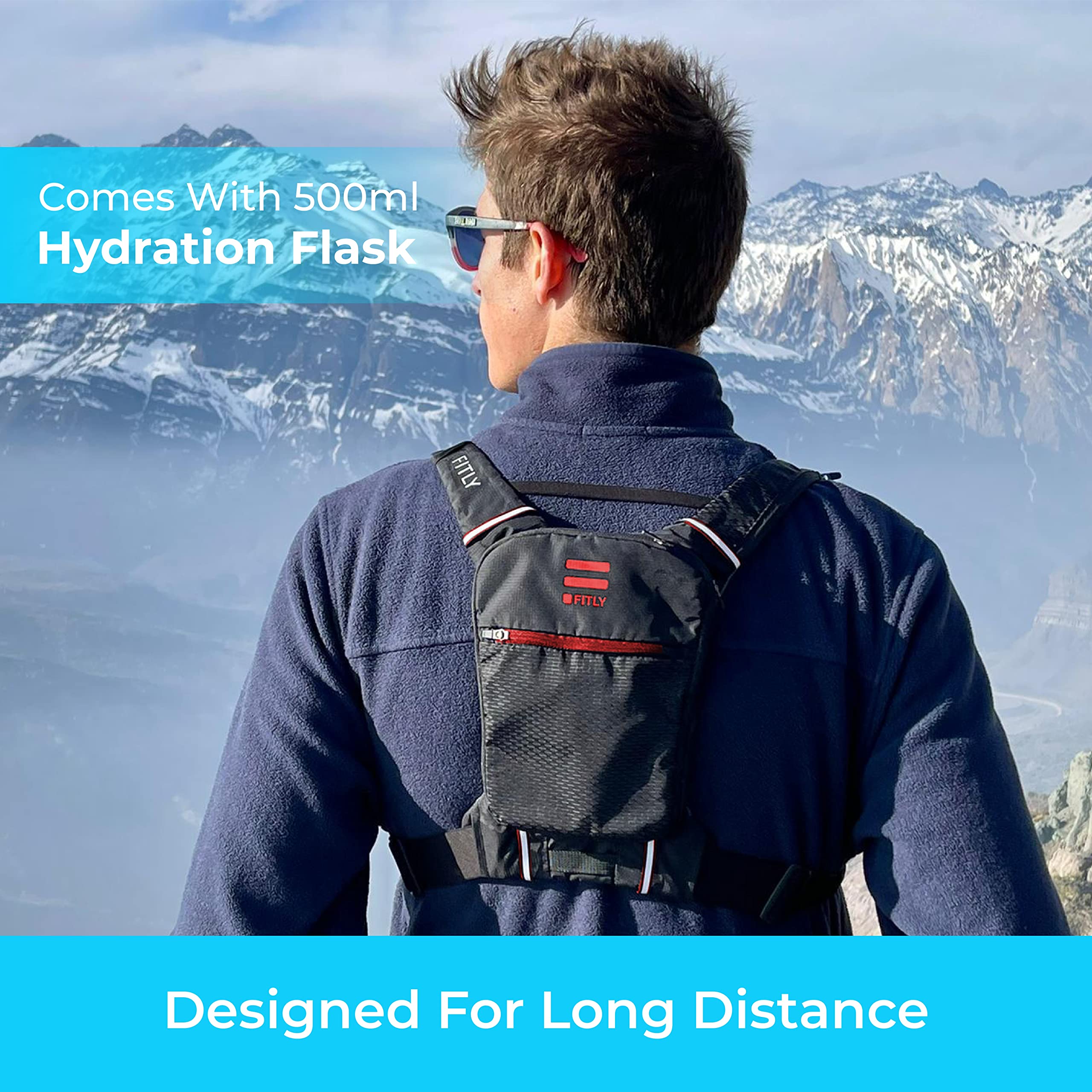 FITLY Sub90 hydration vest thoracic belt for stable wear.