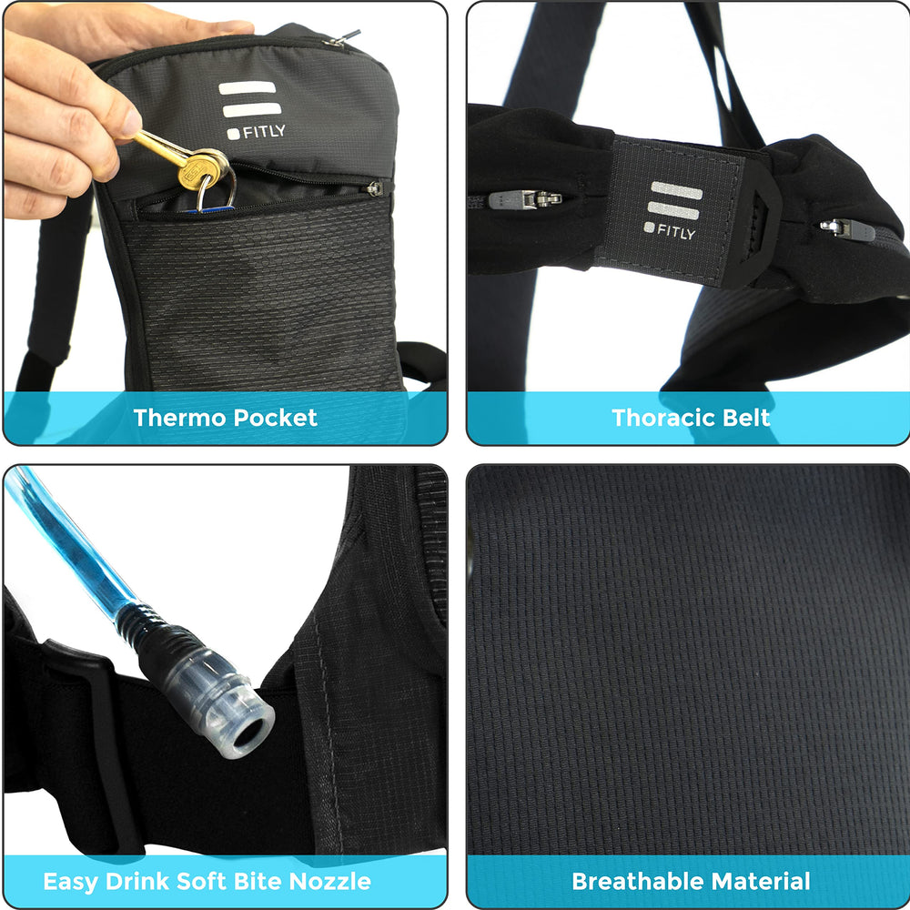 FITLY Sub90 water-resistant pockets keep belongings secure in changing conditions.
