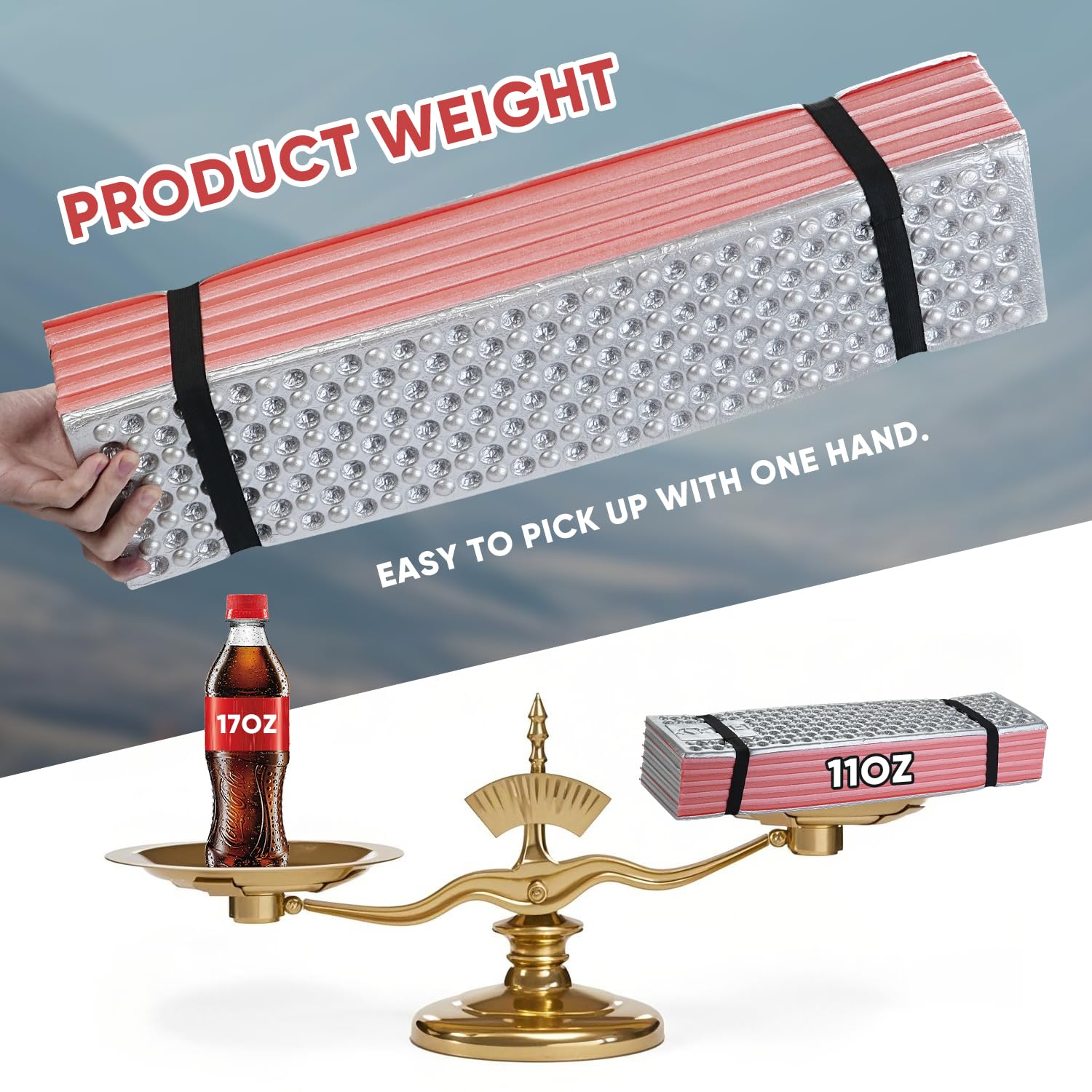 Fitply ultralight foam sleeping pad with raised nodes providing ergonomic back support.