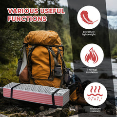 Fitply pad uses heat-reflective aluminum film to help retain warmth.