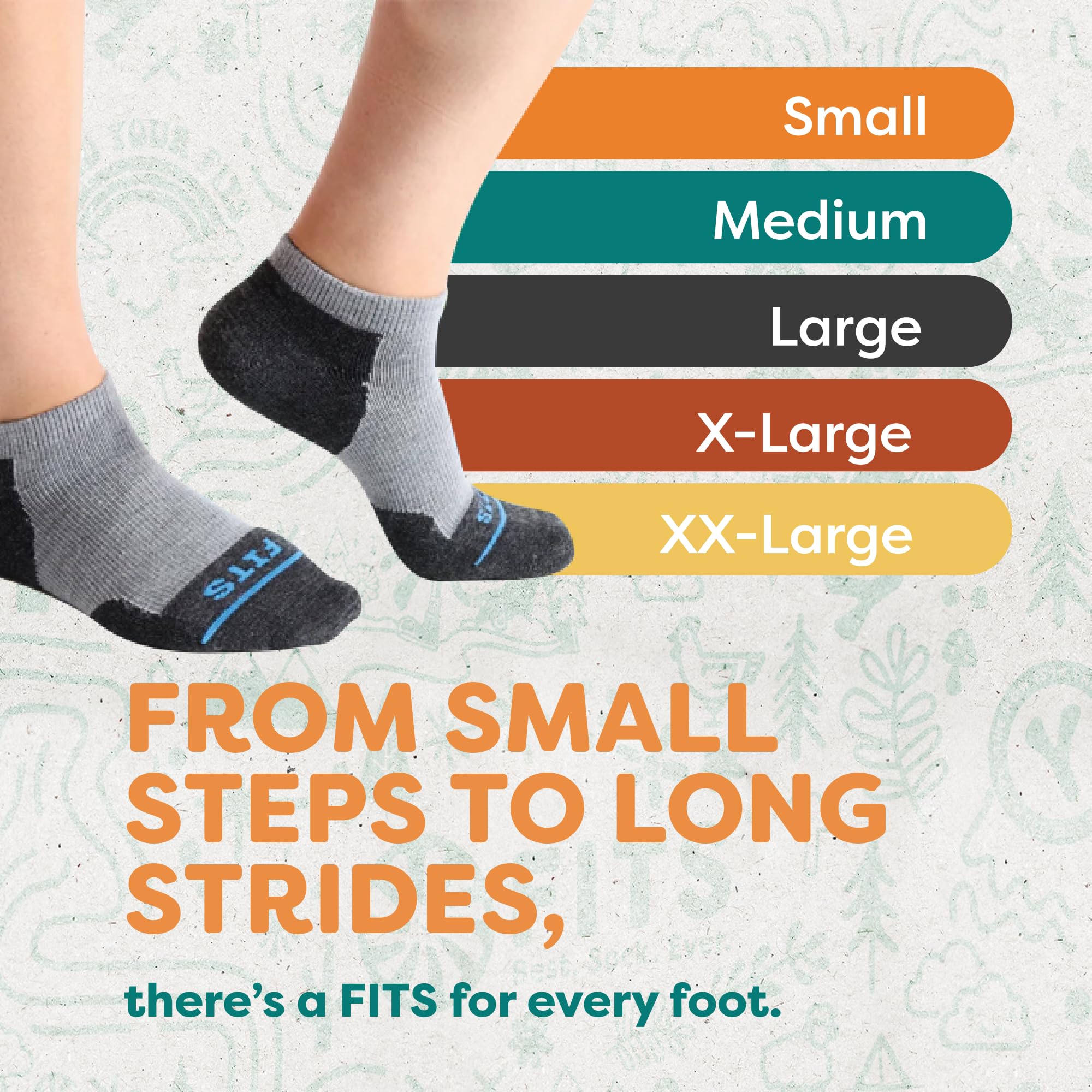 FITS Original Full Cushion Crew Socks endure repeated washing and rugged trails