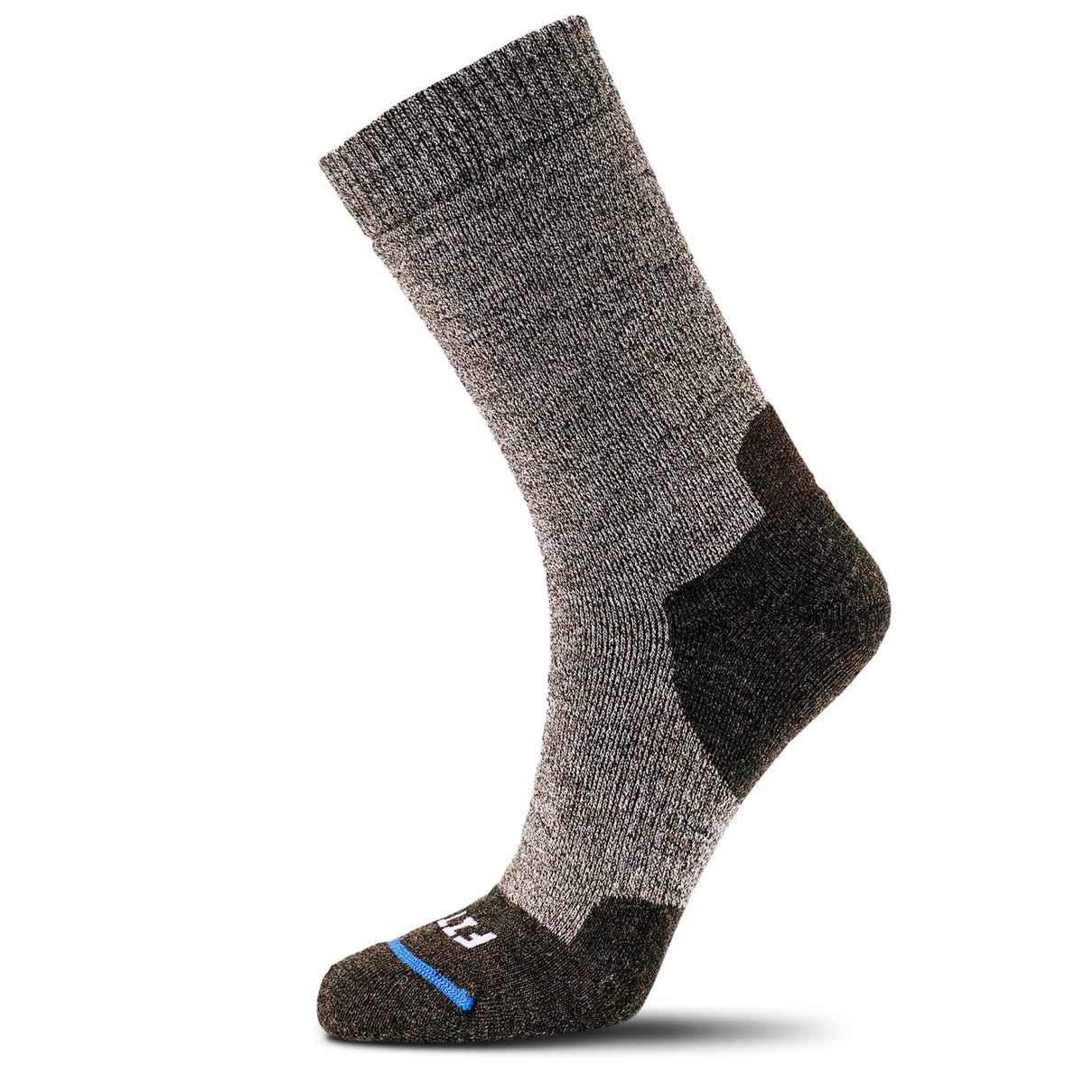 FITS Original Full Cushion Crew Socks on rocky trail close-up for all-season comfort