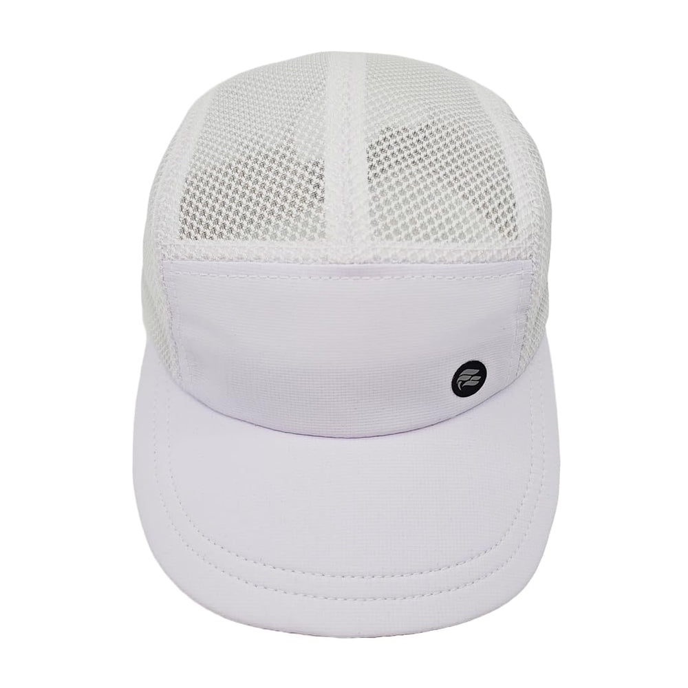 Close-up of breathable mesh panels on the cap