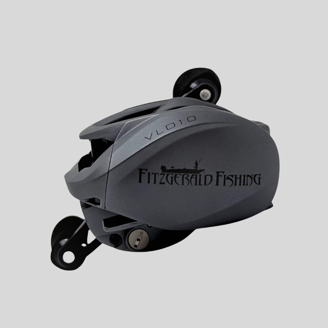 Fitzgerald Fishing VLD10 aluminum spool shows strong rigidity for steady line control.