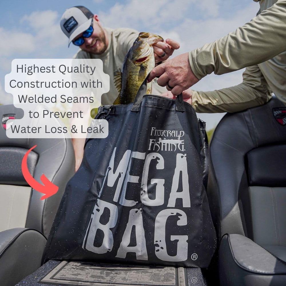 Industrial zipper closure on a sturdy fish bag