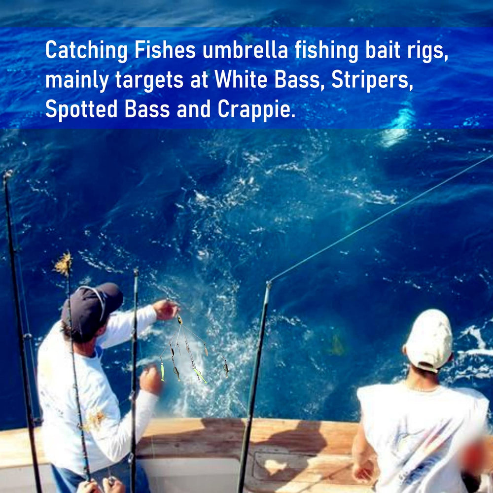 Five-arm umbrella rig with swivels and lures