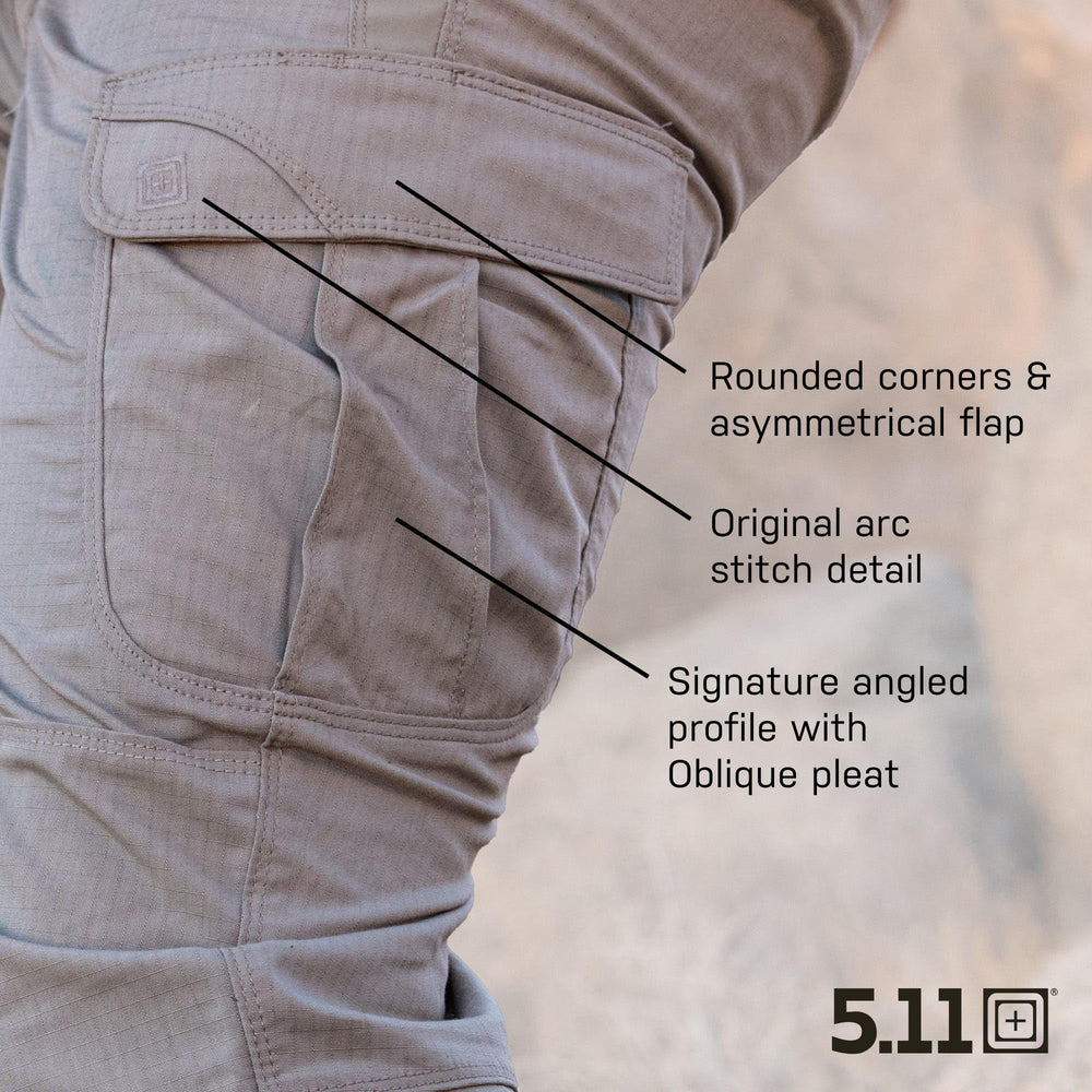 Five.11 self-adjusting waistband detail for secure, comfortable fit.