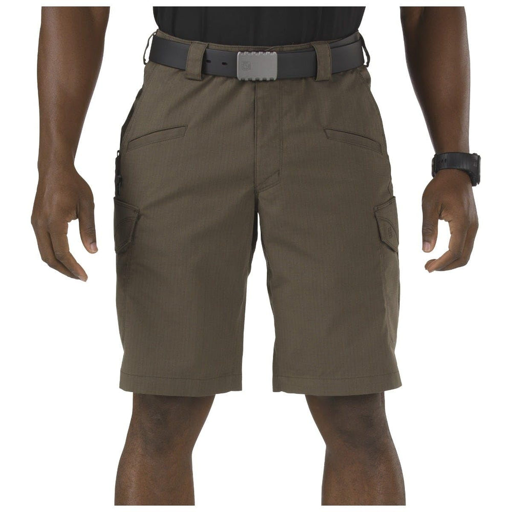 Five.11 Stryke 11in seam flatlay showing mobility-ready fabric.