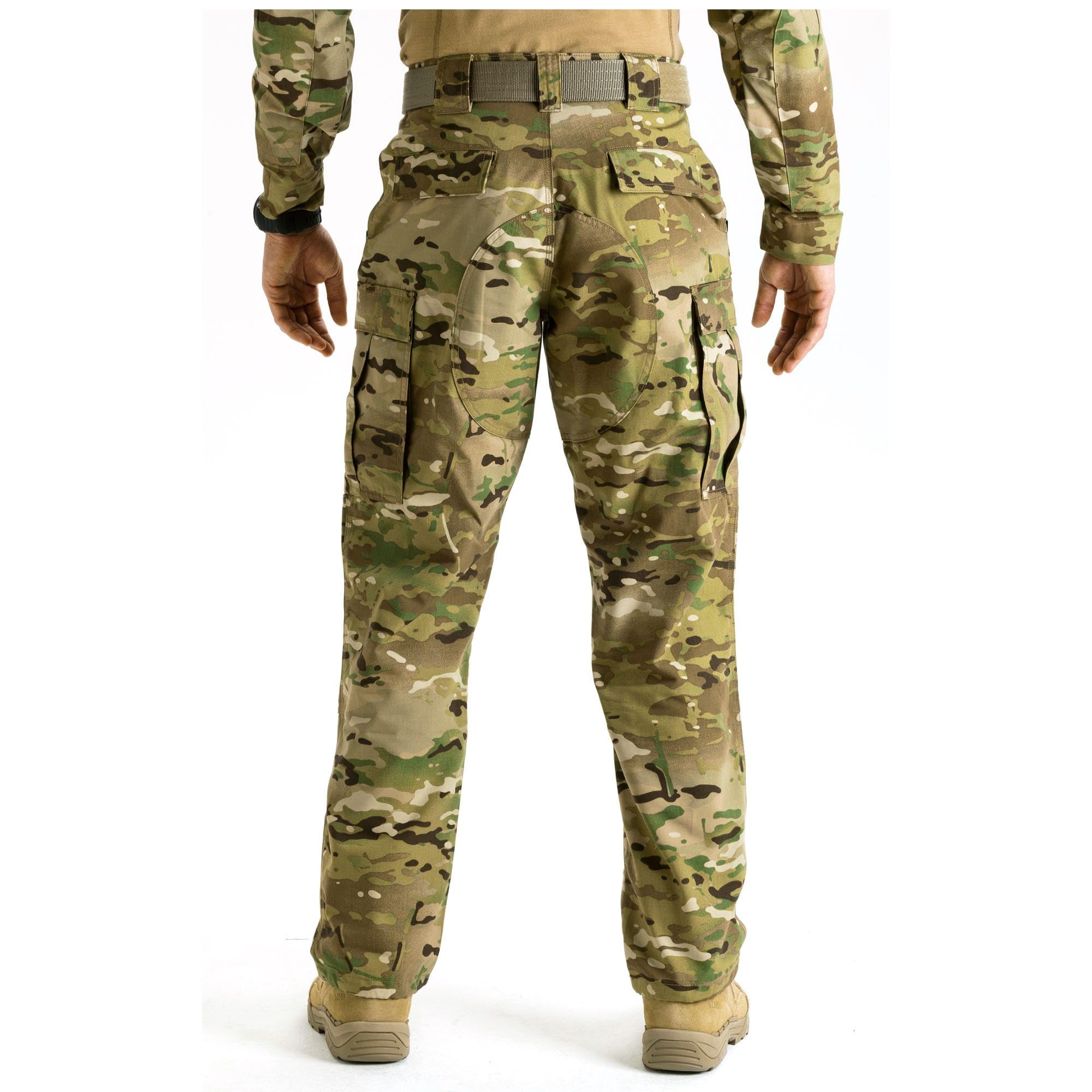 five-11 tactical camo cargo pants knee area shows internal padding readiness