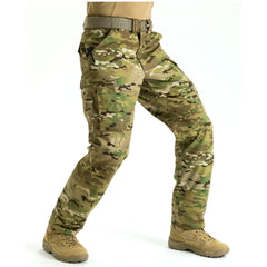 five-11 tactical camo cargo pants side pocket detail emphasizing accessible tool storage