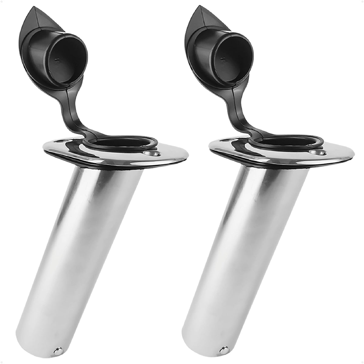 Five Oceans FO4497-M2 stainless steel rod holder, flush-mount with 30° flange for boat gunwale mounting