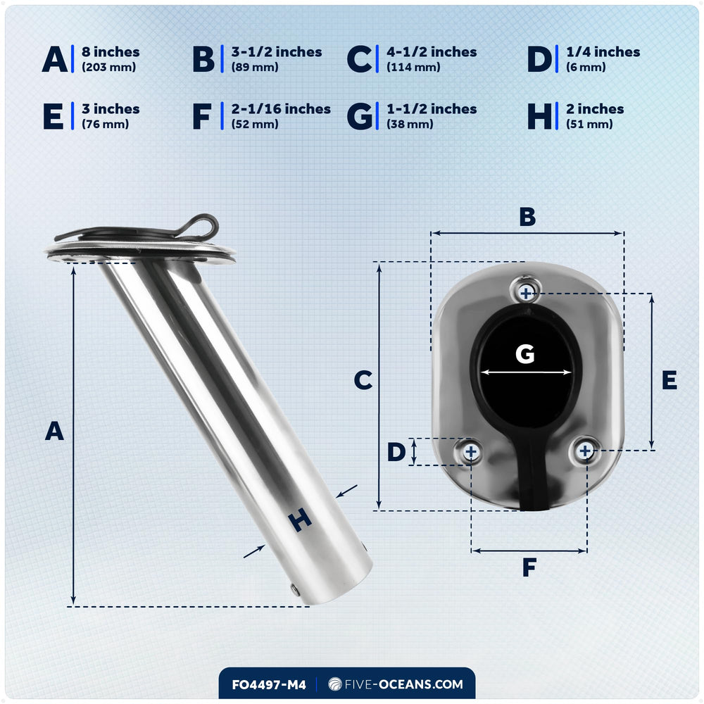 Five Oceans FO4497-M4 open end base facilitates quick rod loading.