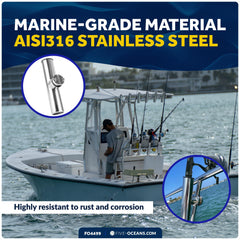 Gimbal pin prevents rod spinning for steady retrieval on rough days.