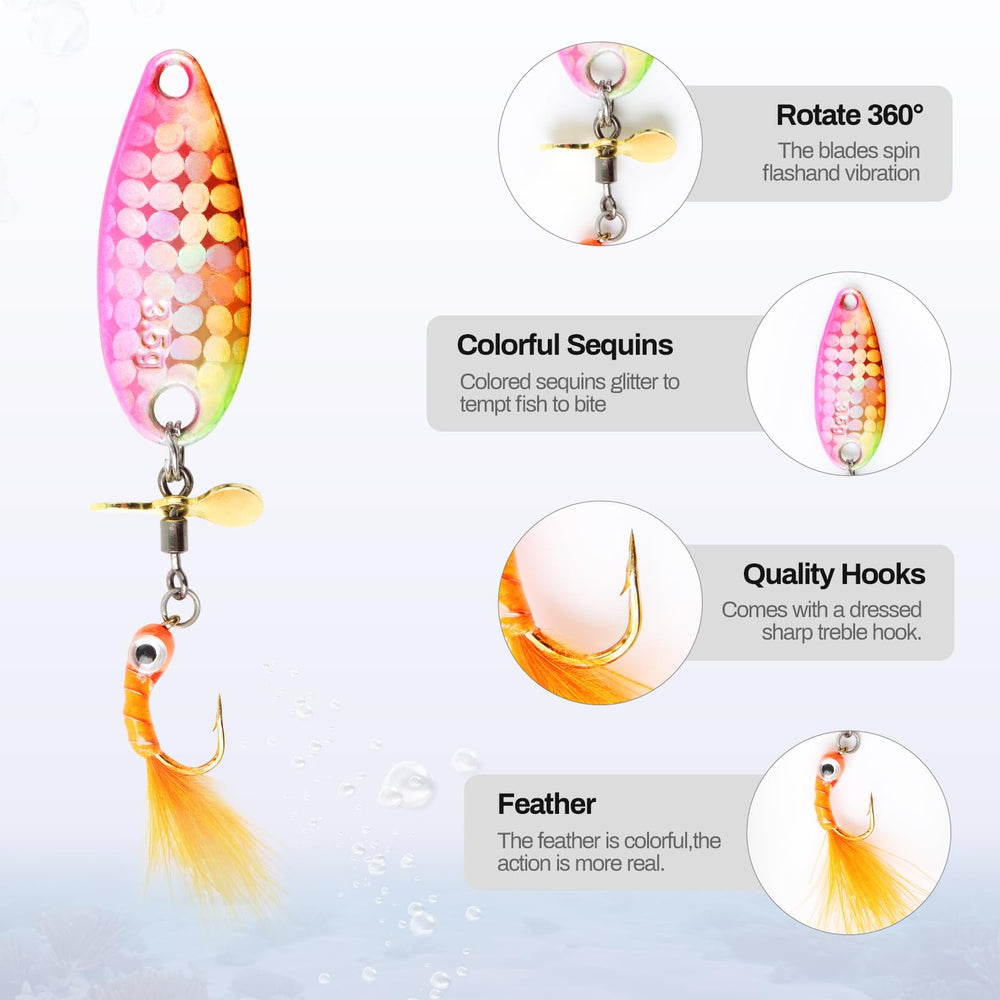 5-piece lure set suitable for trout, bass, steelhead and walleye
