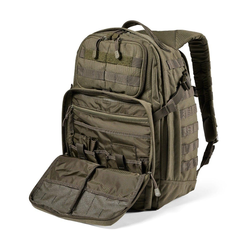 Five11 Rush 24 2.0 backpack strap system for comfort.