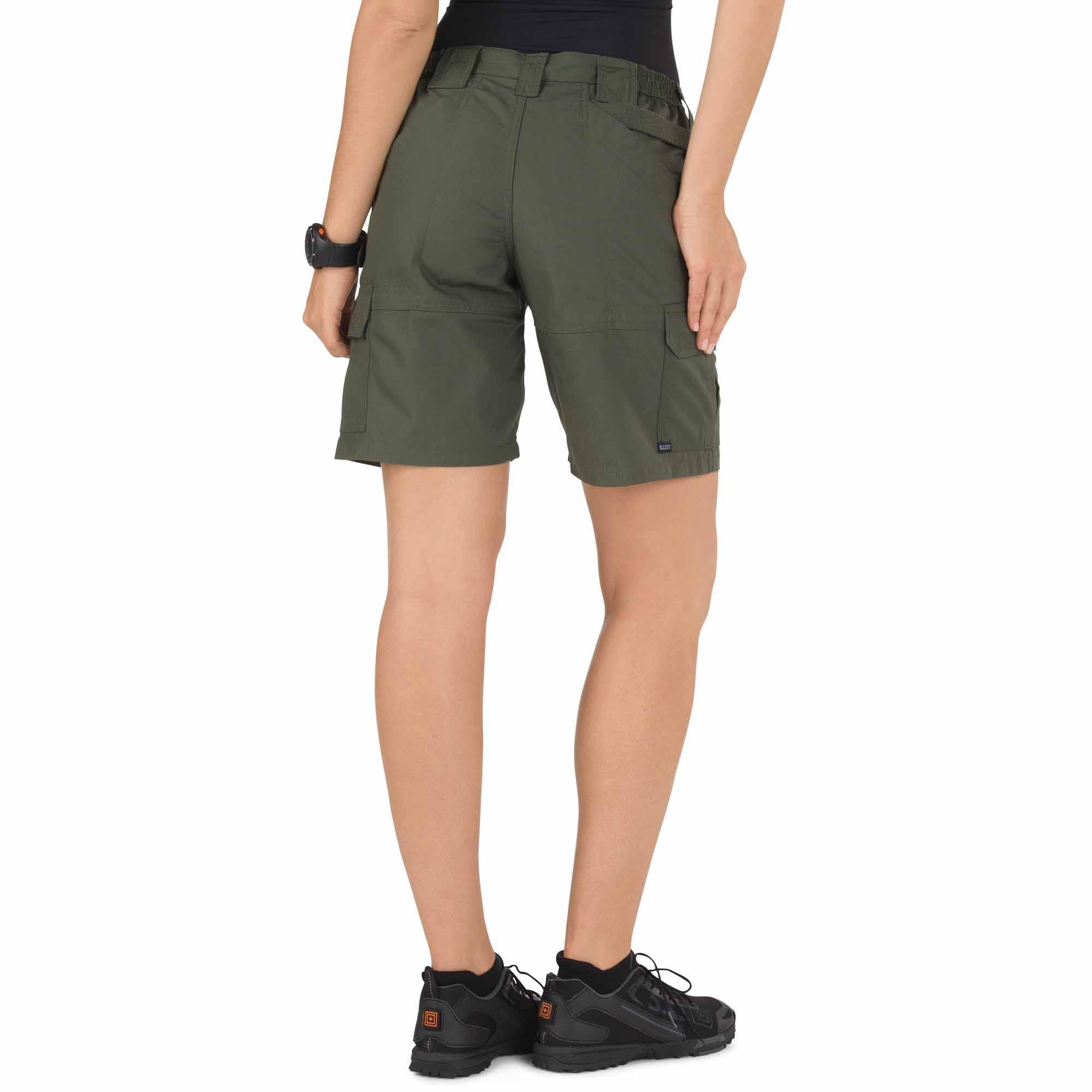 5.11 Taclite Pro women's cargo shorts, side view, reinforced stitching for long-lasting outdoor use.