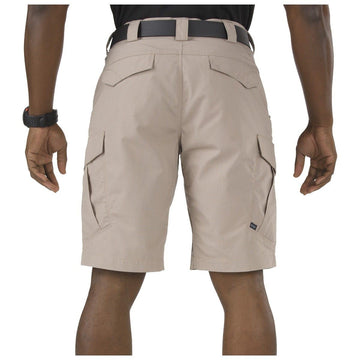5.11 Tactical shorts side pocket close-up highlights accessible cargo pockets for quick gear
