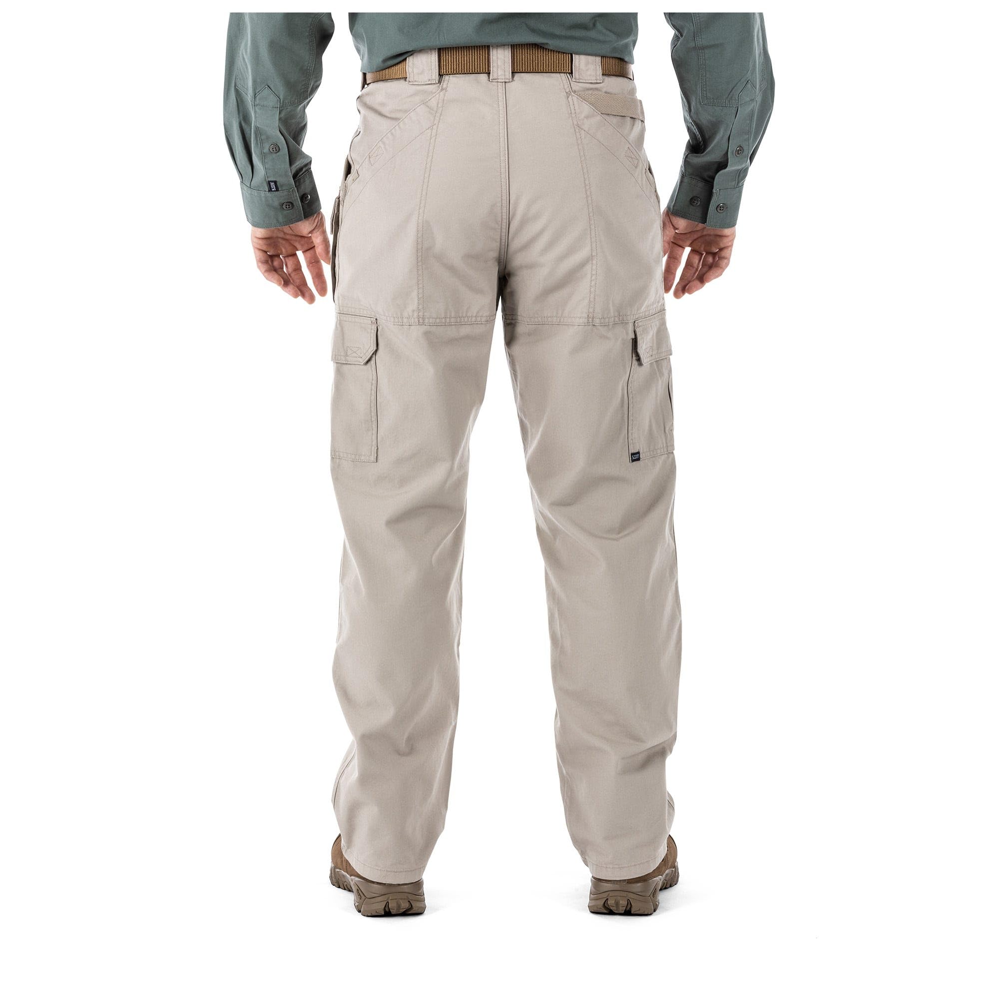 5.11 Tactical cargo pants khaki back pockets show secure storage