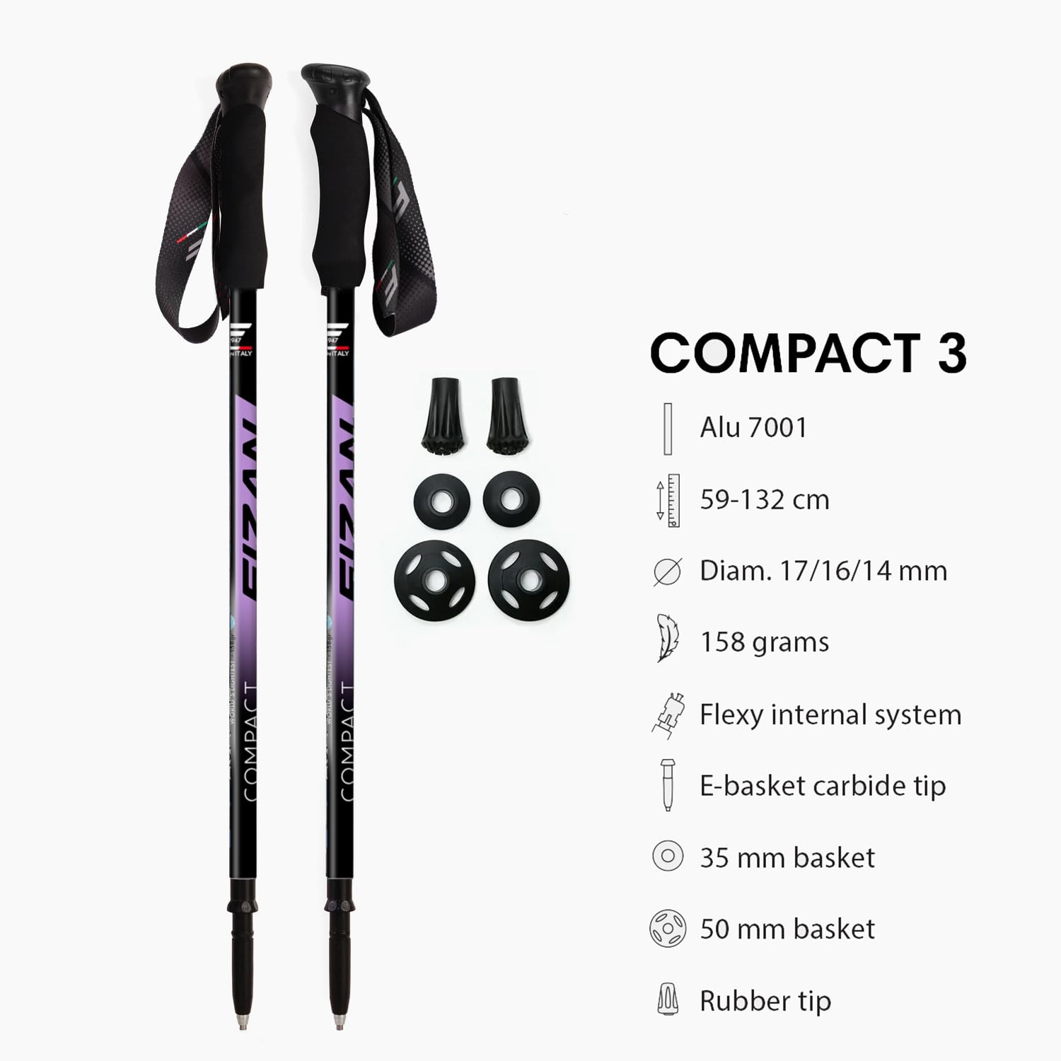Fizan Compact 3 locking system shown in action for secure height settings.