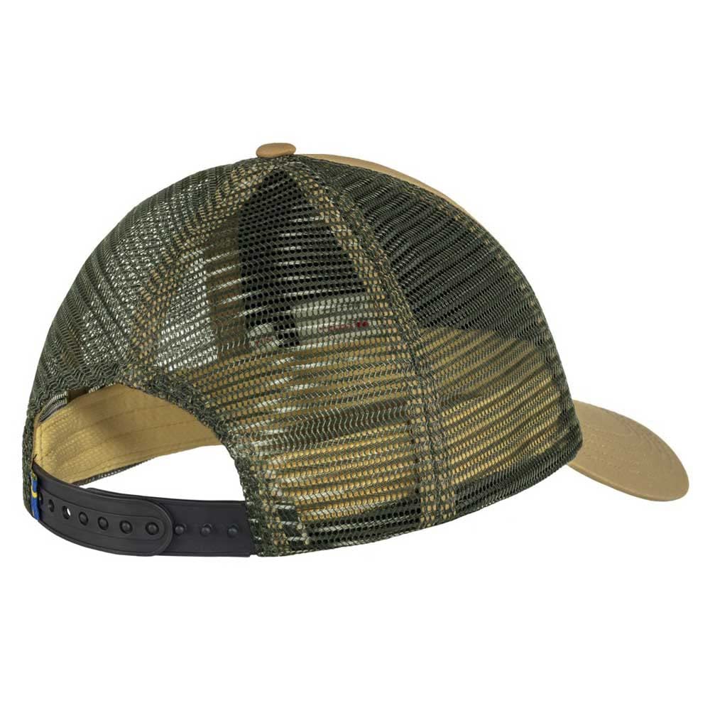 Fjällräven 1960 Logo Langtradarkeps cap side view reveals breathable mesh panels for comfort.