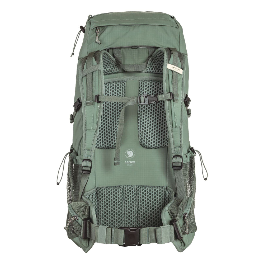 Fjällräven Abisko Hike 35 side pocket extended shows expandable storage