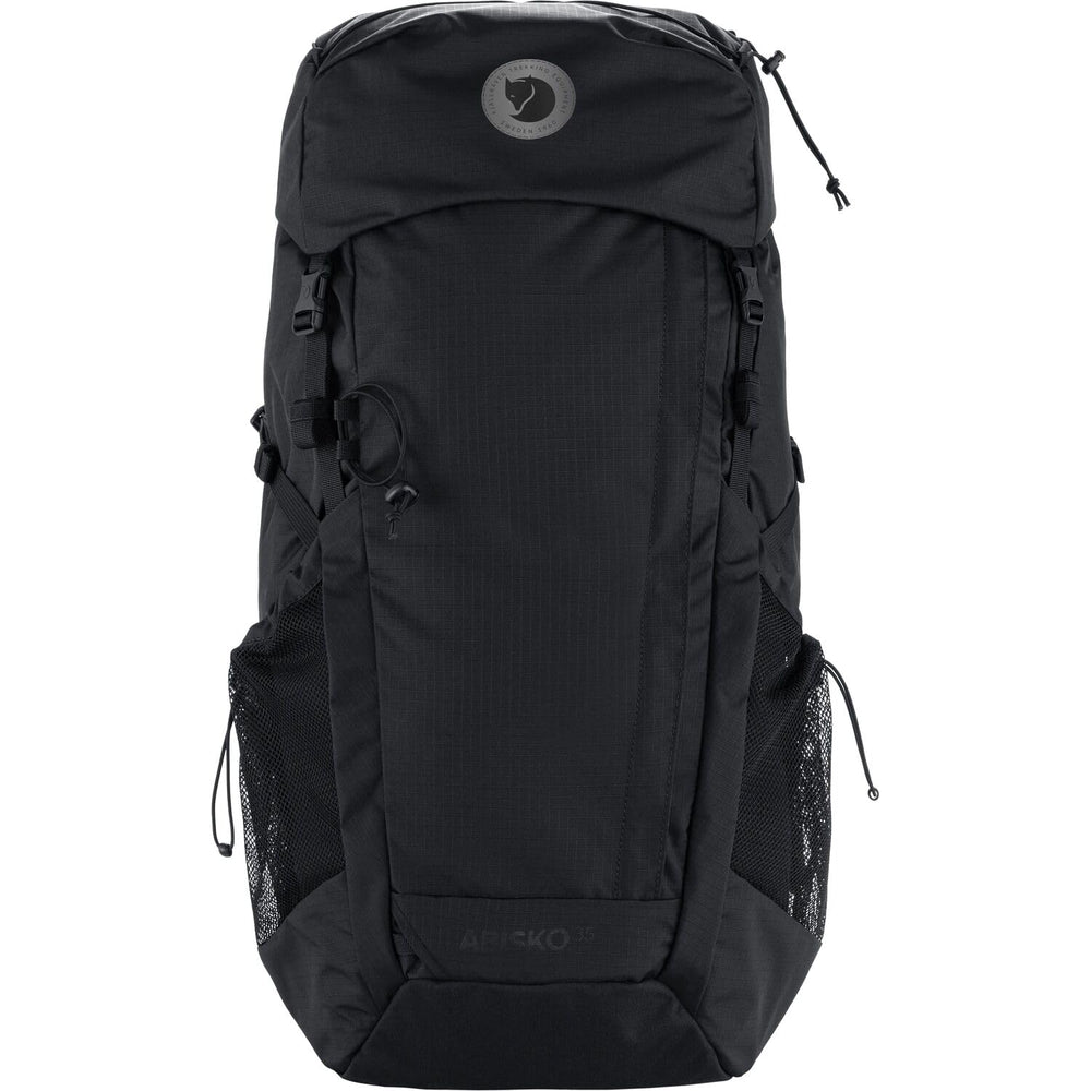 Fjällräven Abisko Hike 35L front view with organized pockets for quick access