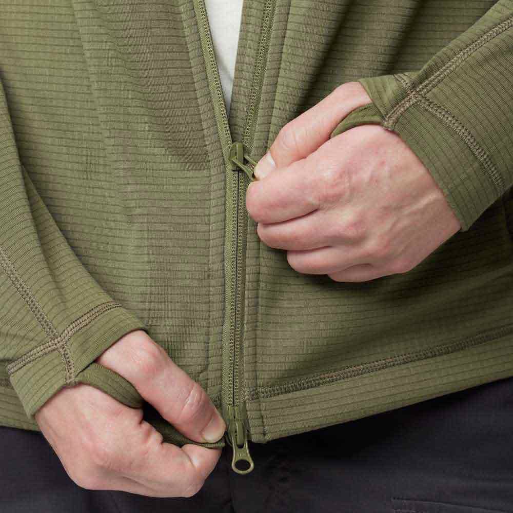 Fjällräven Abisko Lite Fleece Jacket Green LG back view highlighting regular-fit silhouette