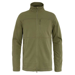 Fjällräven Abisko Lite Fleece Jacket Green LG front view for lightweight warmth on hikes