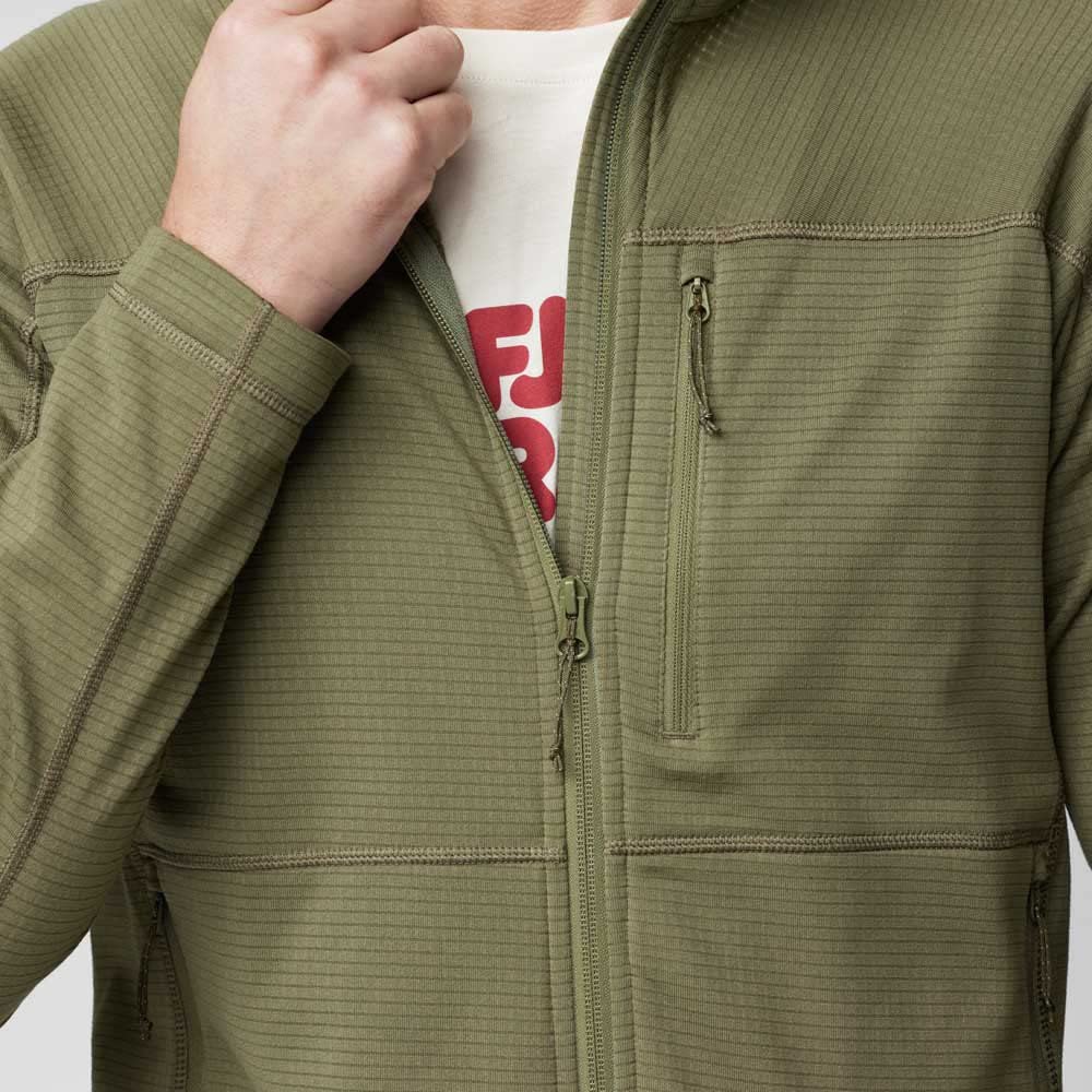 Fjällräven Abisko Lite Fleece Jacket Green LG hand pockets for quick access