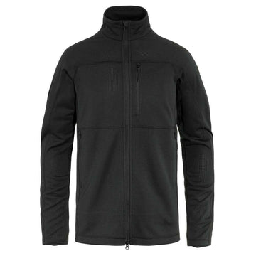 Fjällräven Abisko Lite Fleece Jacket M in black, lightweight warmth for day hikes.