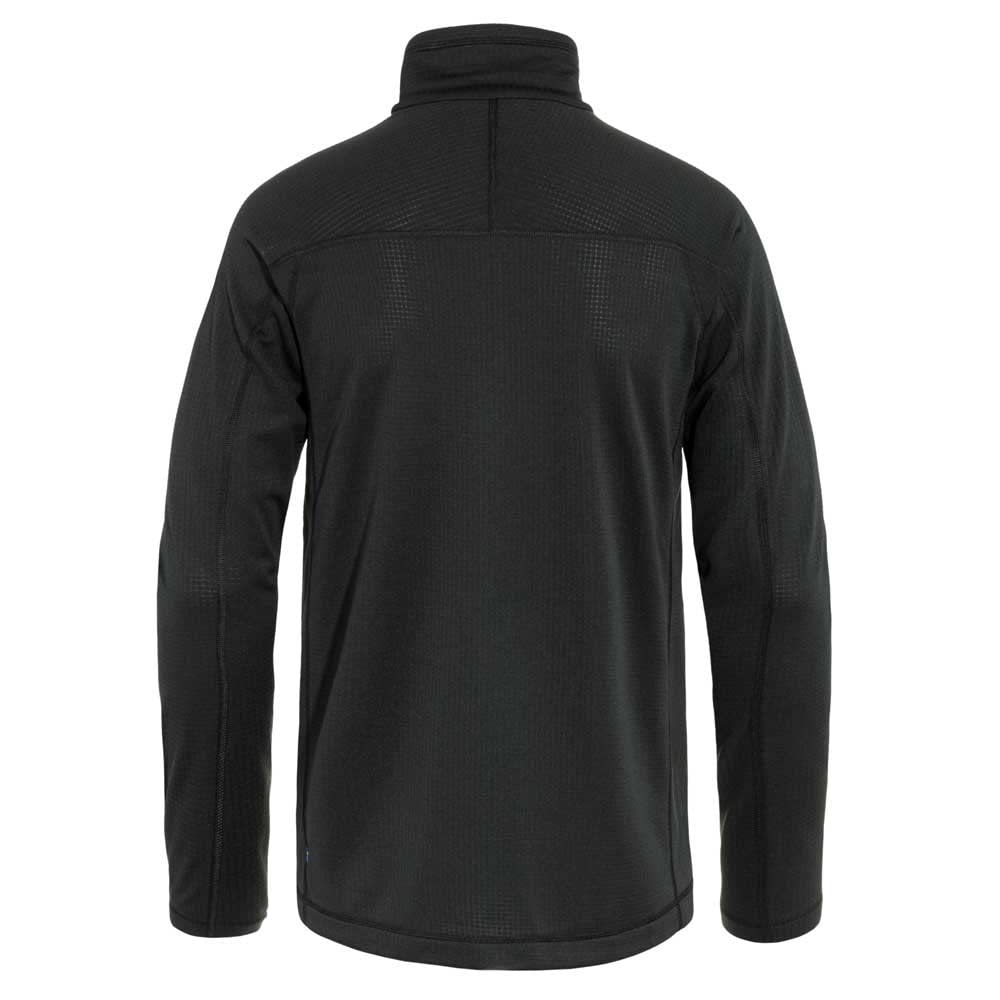 Fjällräven Abisko Lite Fleece Jacket M Black pocket detail for secure storage on outdoor trips.