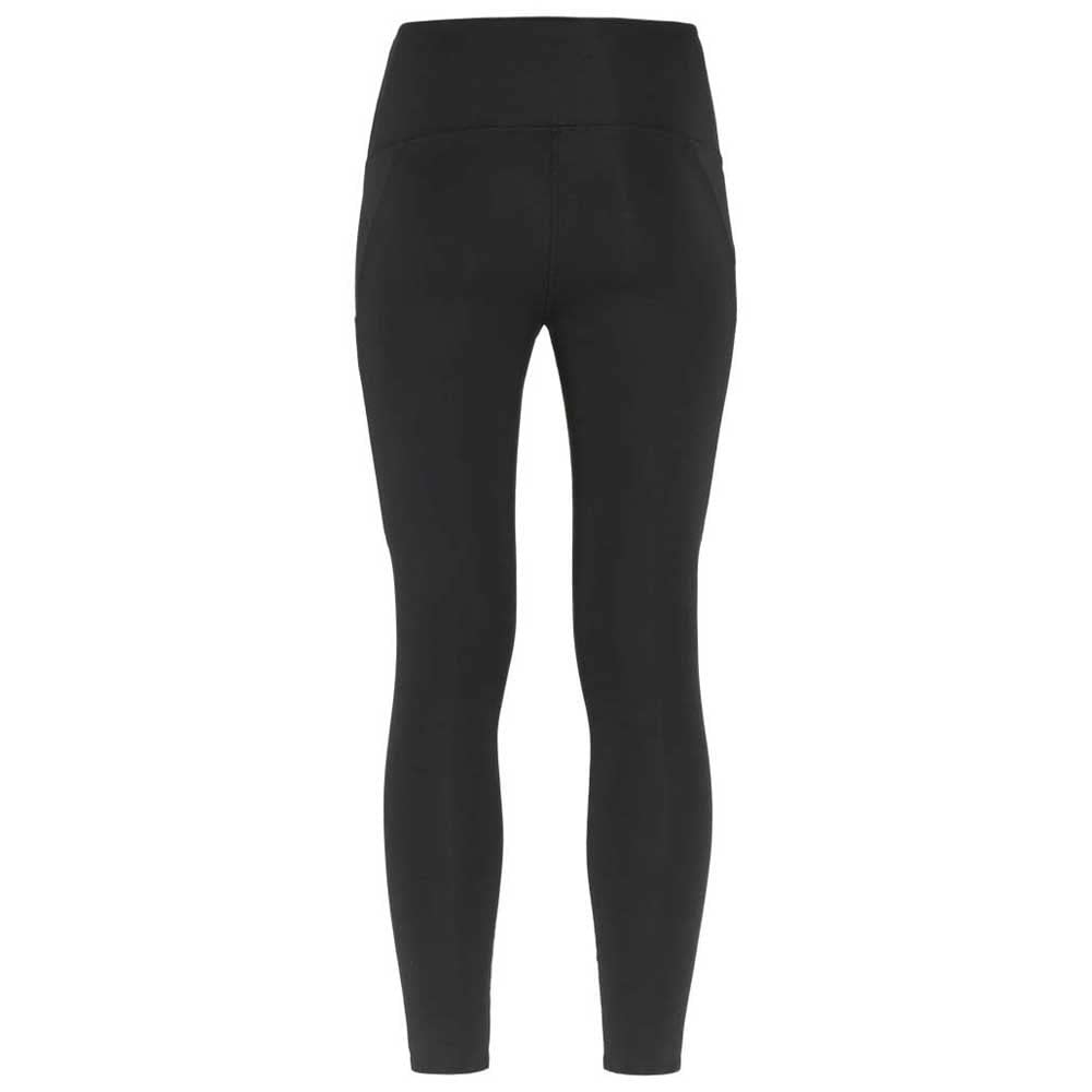 Fjällräven Abisko Tights back view, black, showcasing durable hiking pants for outdoor adventures.