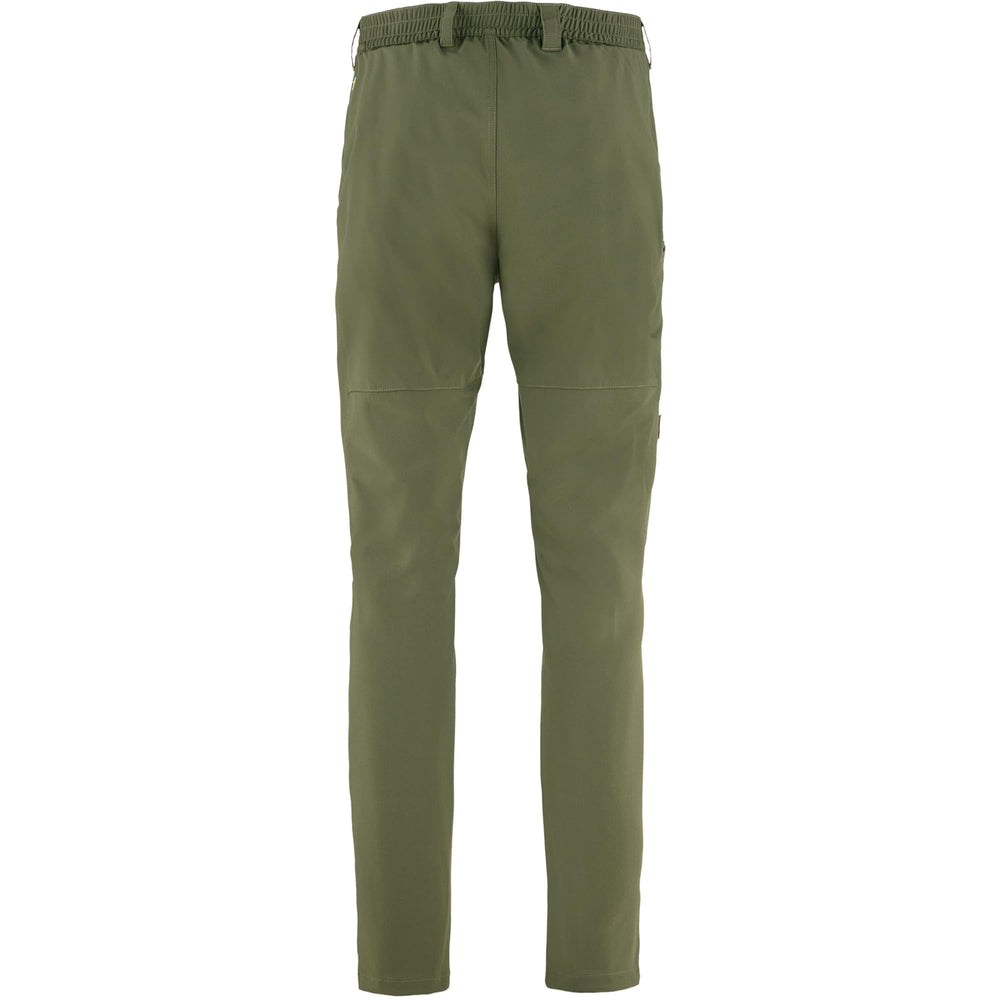 Fjällräven Abisko Trail Stretch Trousers pocket closeup showing durable zippers and mesh pocket usage