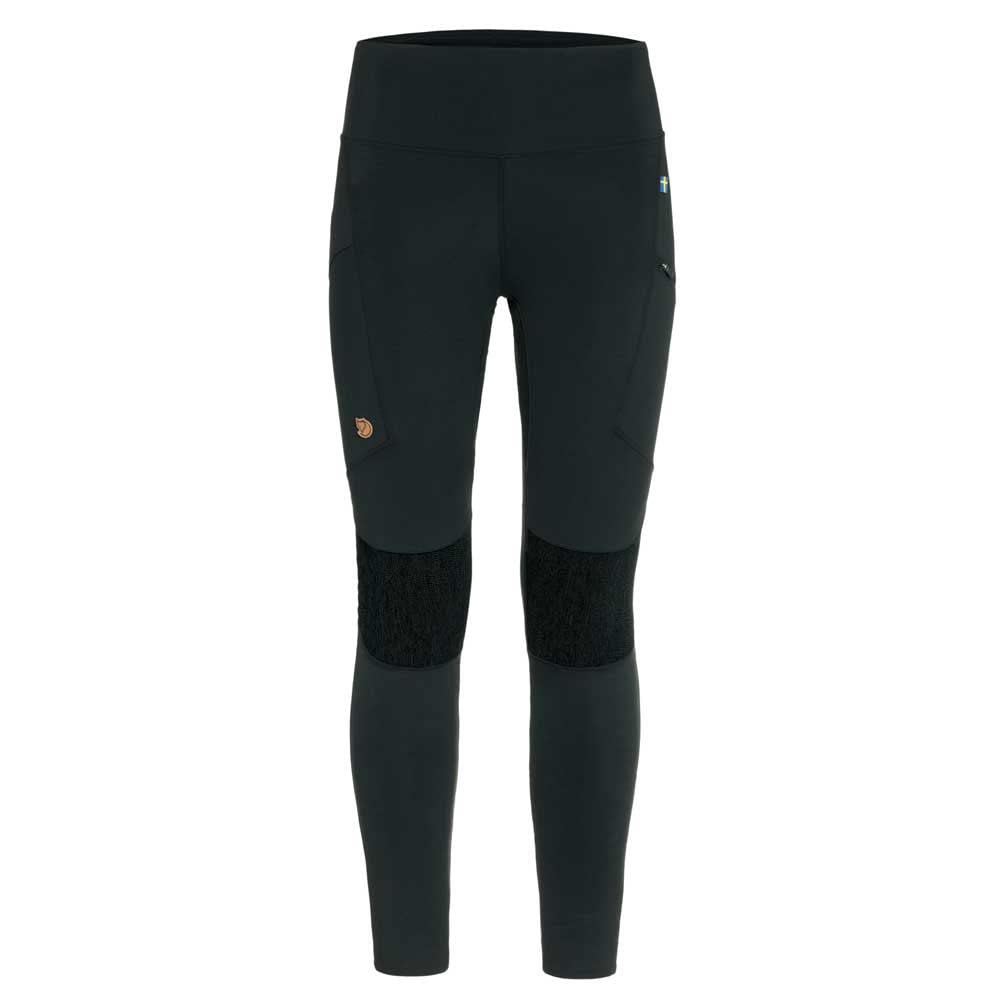 Fjällräven Abisko Trekking Tights HD showing reinforced seat and knees for durability on rugged trails