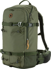 Fjällräven Bergtagen Touring 30L backpack close-up of recycled nylon fabric and PU coating